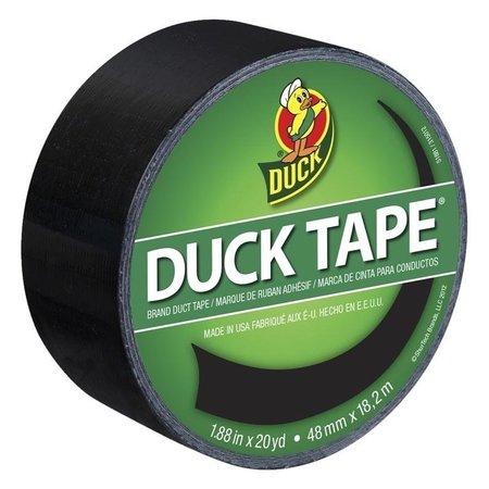 DUCK BRAND Duct Tape, 20 yd L, 188 in W, Vinyl Backing, Black 1265013
